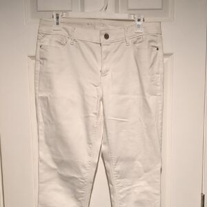White House Black Market Straight Leg White Jeans